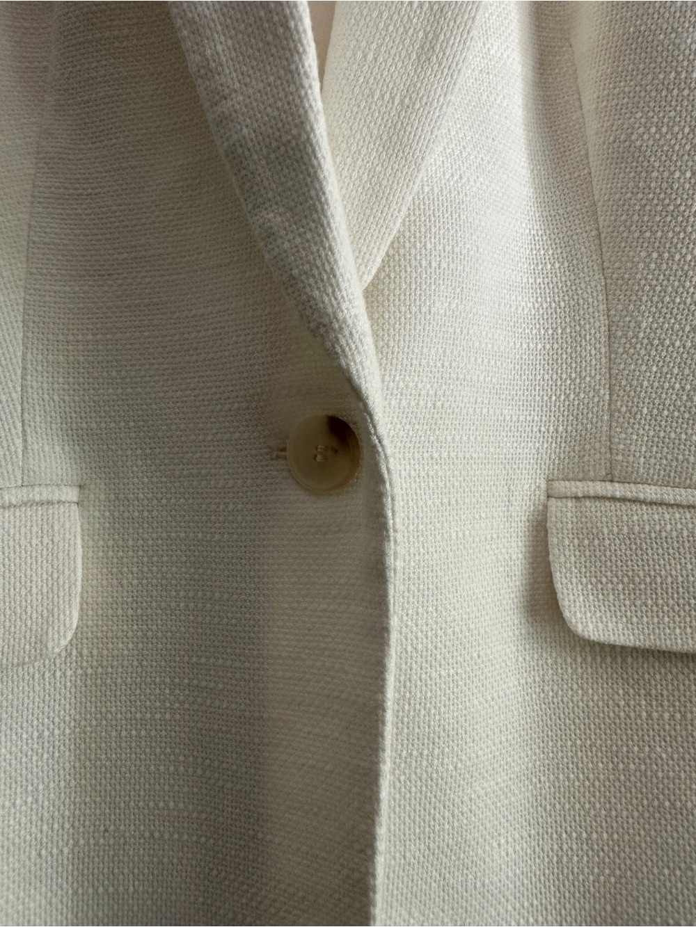 Talbots Soft White Textured Blazer Jacket Size 16 - Picture 6 of 6
